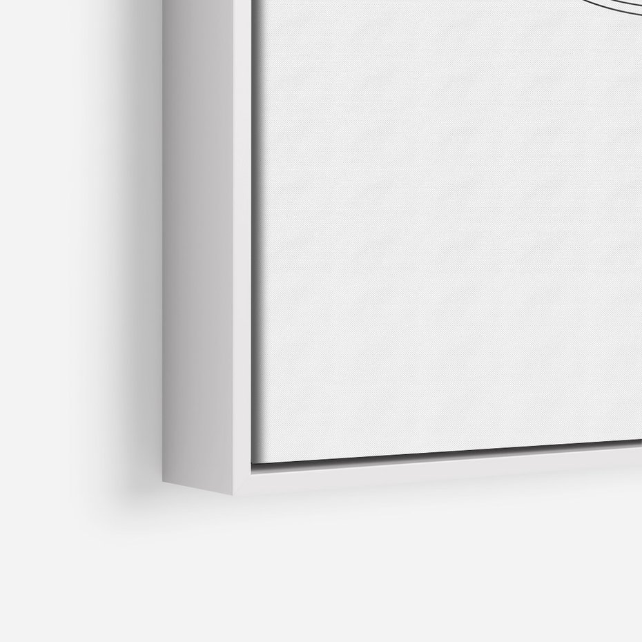 Obraz w ramie 80x120 - Rozkwitające Echa - szkic, minimalizm - rama biała