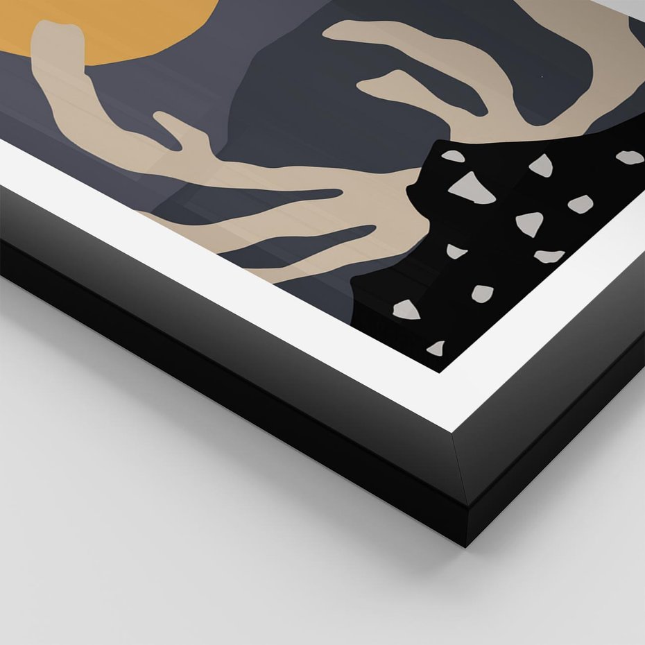 Plakat w ramie 30x40 - Tajemniczy Księżyc - nowoczesna sztuka, plakat - rama czarna