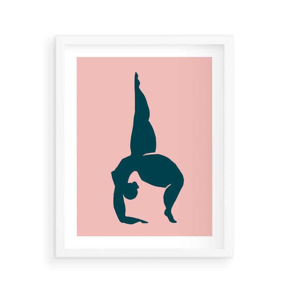 Plakat w ramie 40x50 - Zaklęte Wzory - abstrakcja, kobieca sylwetka - rama biała