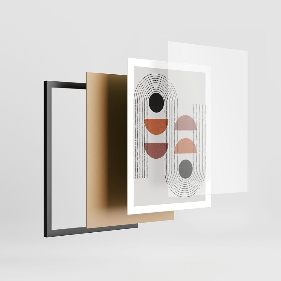 Plakat w ramie 50x70 - Nowoczesna Abstrakcja - geometria, grafika - rama czarna