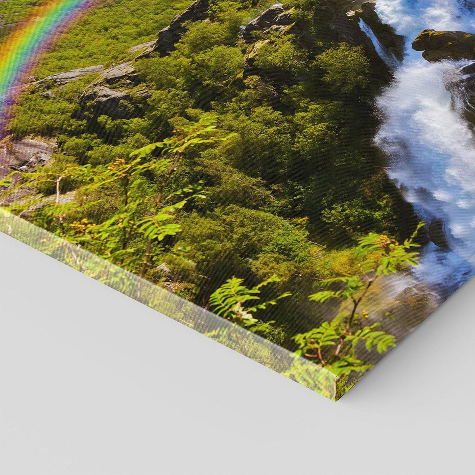 Obraz na płótnie 60x60 - Tęczowe góry - harmonia kolorów - tęcza, góry