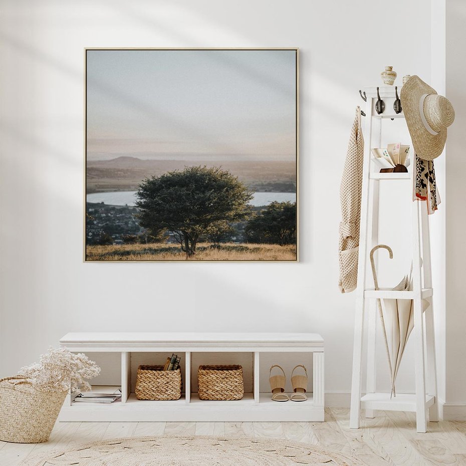 Obraz w ramie 80x80 - Siła Natury - drzewo, pejzaż - rama drewno