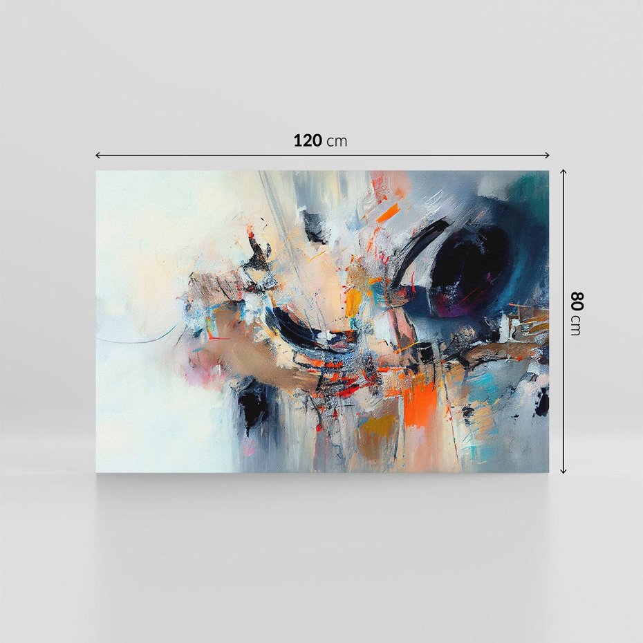 Obraz na płótnie 120x80 - Kontrapunkty zatajonych uczuć - dynamiczna abstrakcja, bałagan na płótnie