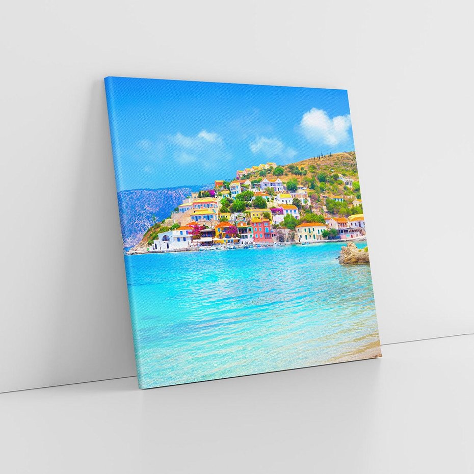 Obraz na płótnie 80x80 - Urok greckich wysp nad morzem - Grecja, morze
