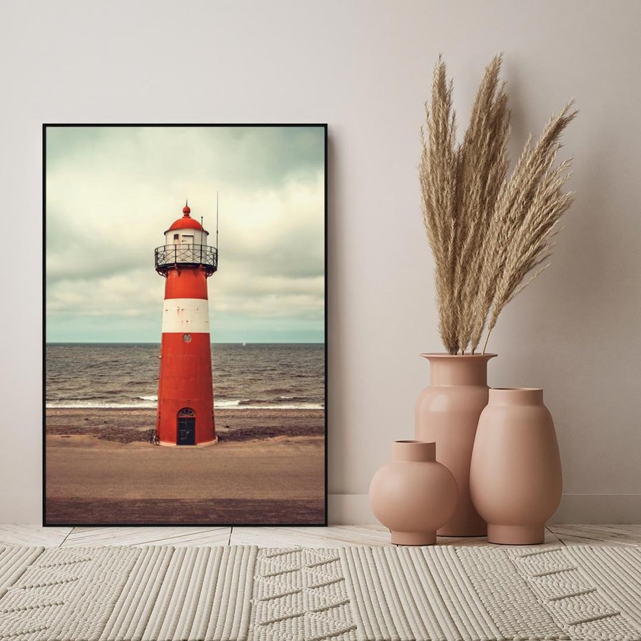 Obraz w ramie 70x100 - Retro Urok Morza - fotografia w stylu retro, vintage - rama czarna