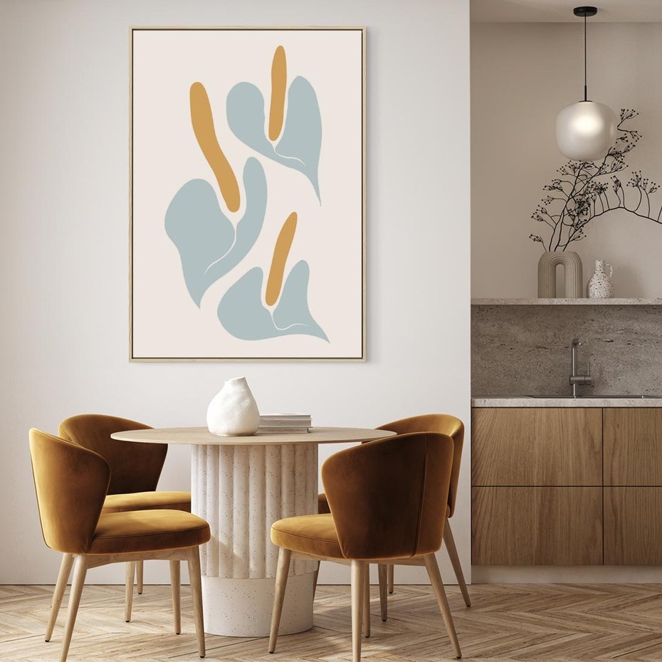 Obraz w ramie 80x120 - Kwiaty Pasteli - kwiaty, nowoczesne i minimalistyczne - rama drewno