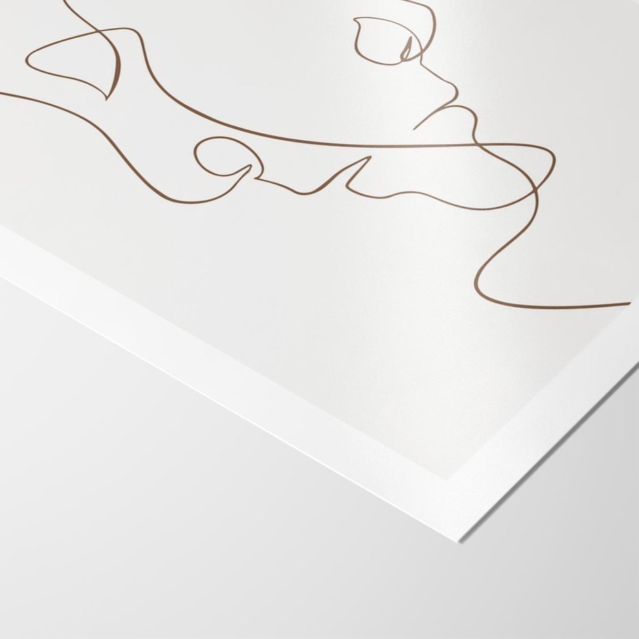 Plakat bez ramy 40x50 - Jedna Linia, Dwie Twarze - minimalistyczny plakat, dwie twarze