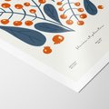 Plakat bez ramy 30x40 - Minimalistyczna Uroda Jarzębin - jarzębiny, niebieskie liście