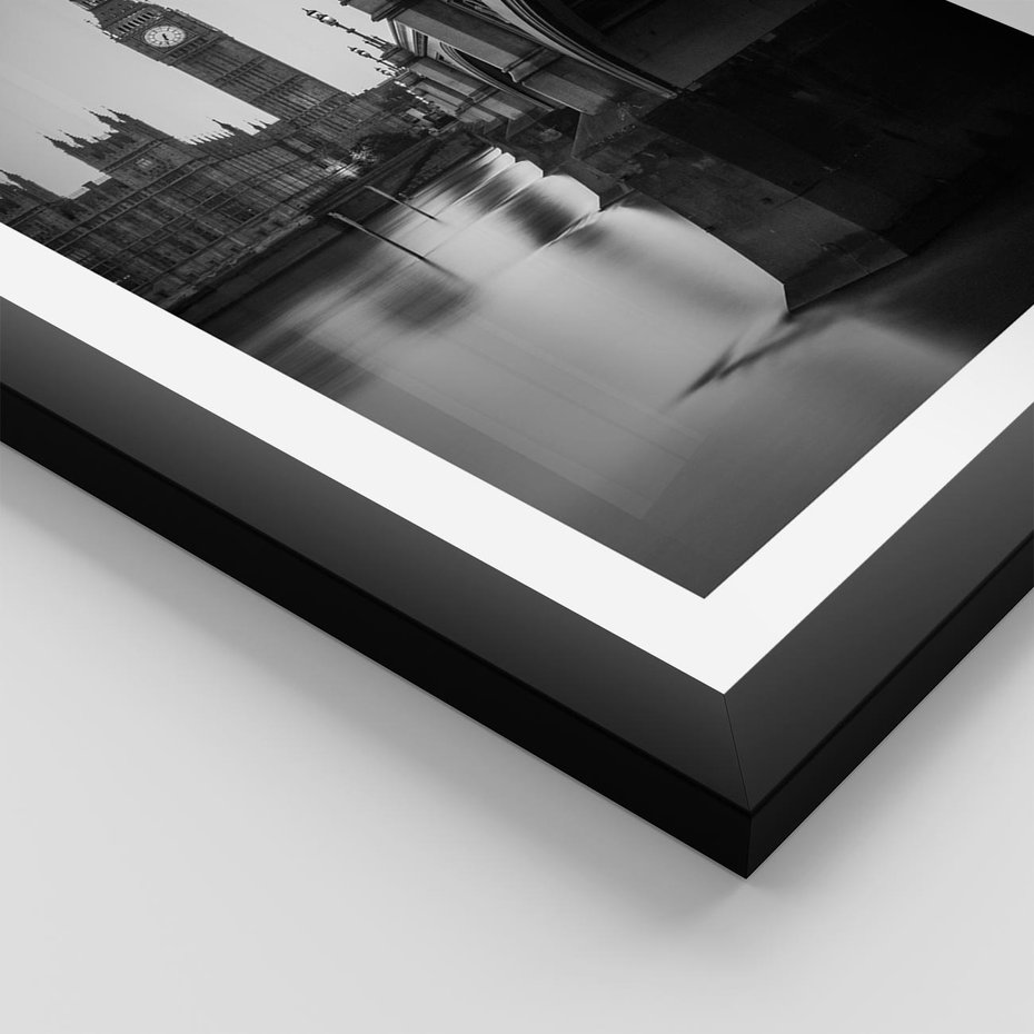 Plakat w ramie 40x50 - Majestatyczny Big Ben w Londynie - Londyn, most - rama czarna