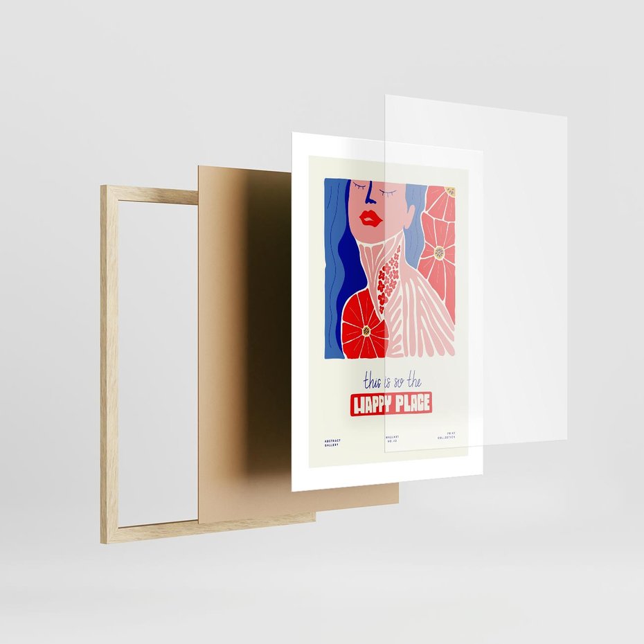 Plakat w ramie 30x40 - Abstrakcyjna Afirmacja - sztuka nowoczesna, abstrakcyjny styl - rama drewno