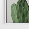 Obraz w ramie 70x100 - Majestatyczne Wysokości - kaktusy, liście - rama biała