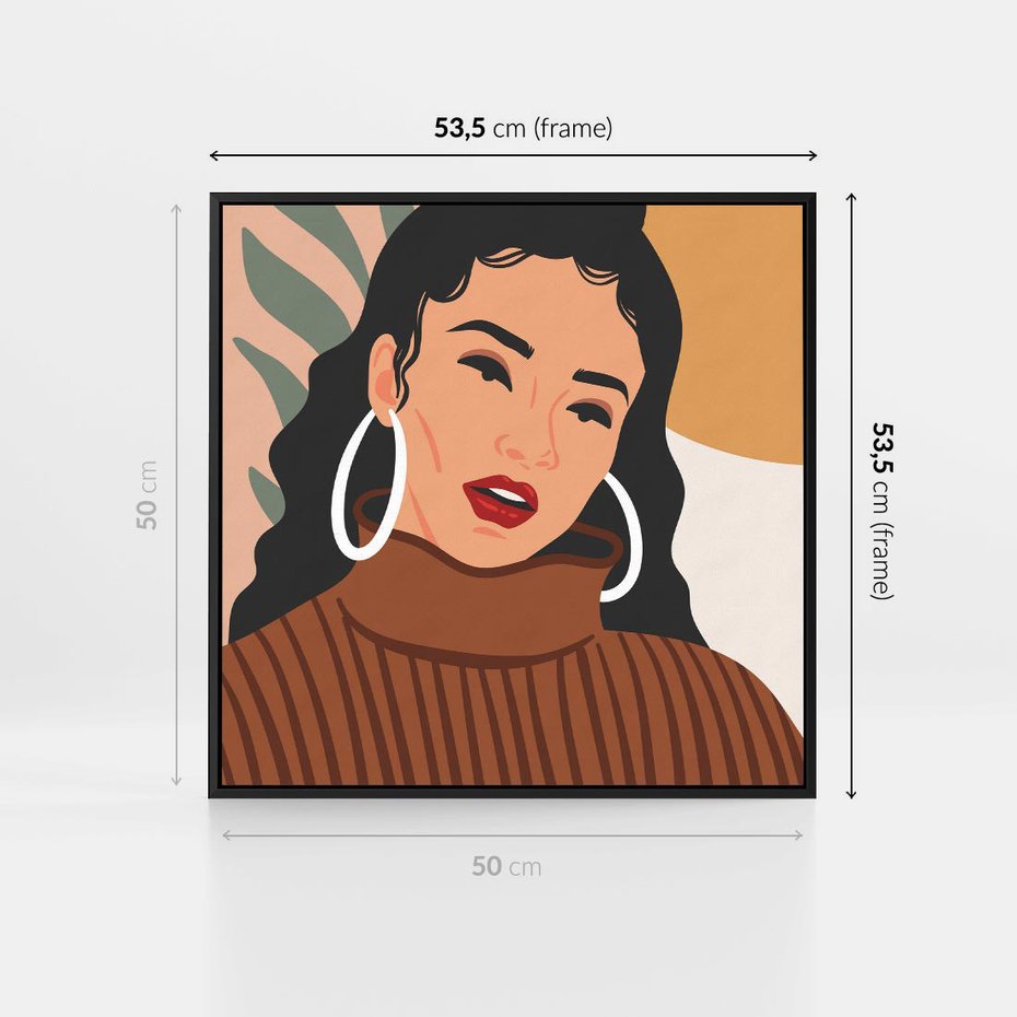 Obraz w ramie 50x50 - Kobiece Wibracje - nowoczesny plakat, styl retro - rama czarna