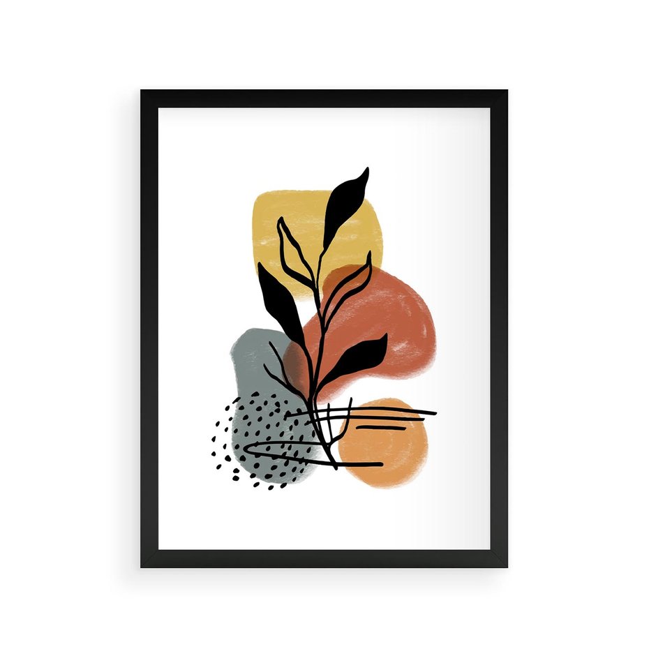 Plakat w ramie 30x40 - Energetyczne Refleksje - abstrakcja, sztuka nowoczesna - rama czarna