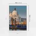 Obraz w ramie 80x120 - Urok Wenecji - fotografia, przystań w Wenecji - rama biała