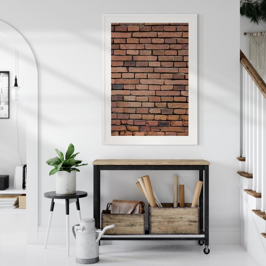 Plakat bez ramy 30x40 - Mur cegieł: industrialny urok - cegły, mur