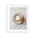Plakat w ramie 40x50 - Kawa w Perfekcji - kawa w filiżance, cappuccino - rama biała