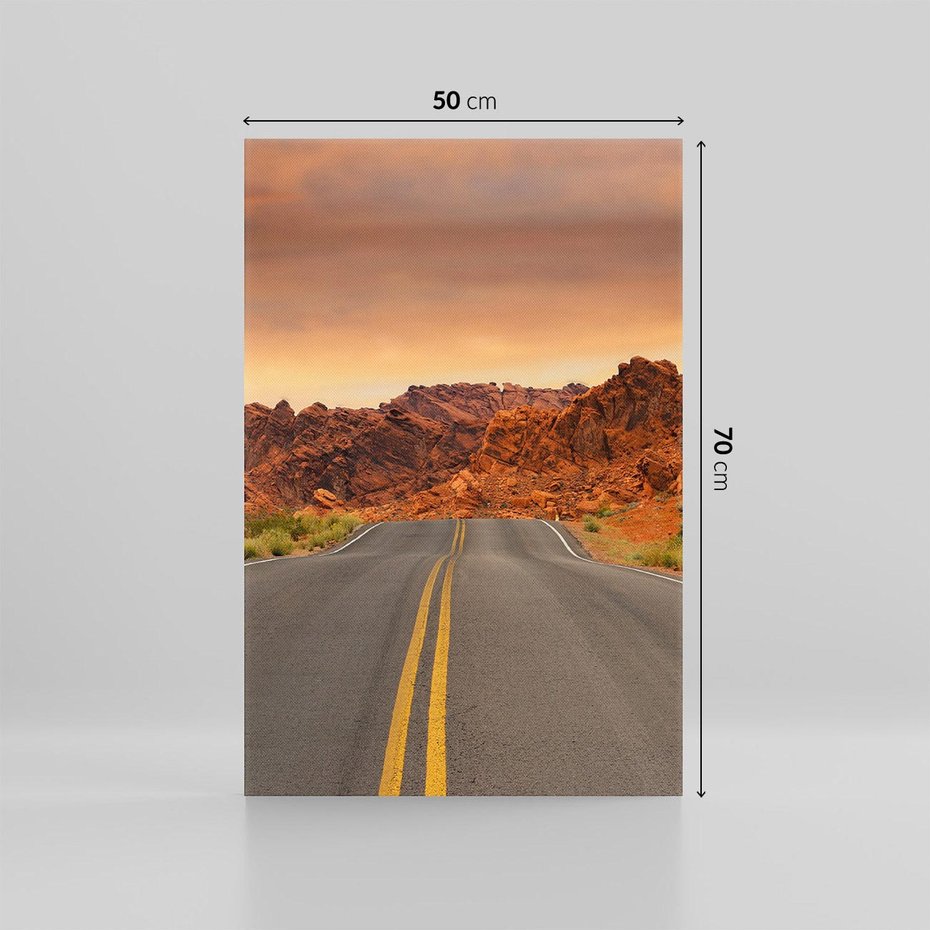 Obraz na płótnie 50x70 - Górska droga między skałami - droga, góry