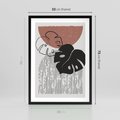 Plakat w ramie 50x70 - Nowoczesna Monstera: Szkic w Grafice - nowoczesna grafika, monstera - rama czarna