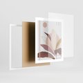 Plakat w ramie 40x50 - Pastelowa Uroda Natury: Kwiat z Złotymi Akcentami - pastelowa grafika, kwiat - rama biała