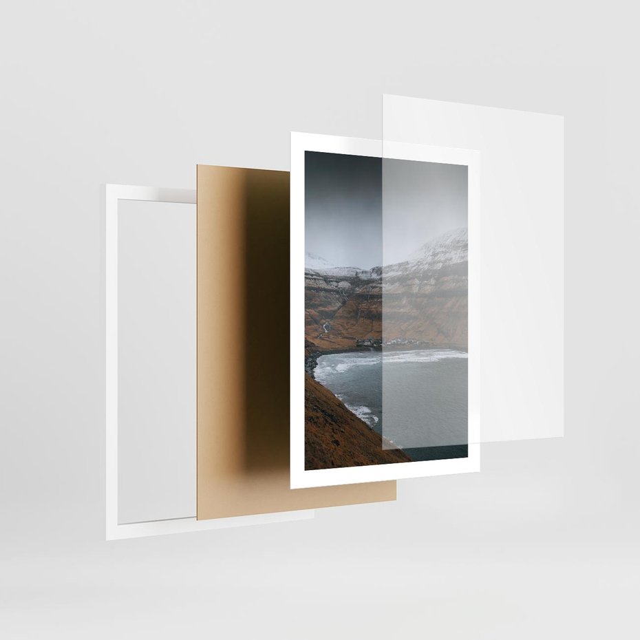 Plakat w ramie 50x70 - Spektakularna Przyroda - fiordy, Norwegia - rama biała