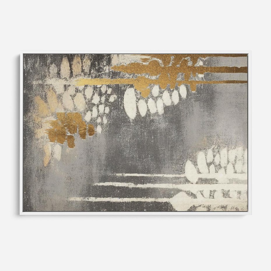 Obraz w ramie 70x50 - Malowane impresje zmysłów - abstrakcyjne plamy, linie - rama biała