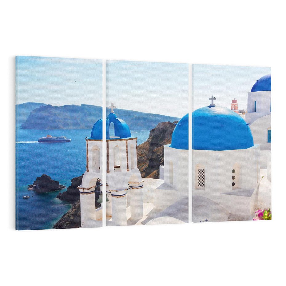 Obraz na płótnie 120x80 - Perspektywa na Santorini - Santorini, perspektywa