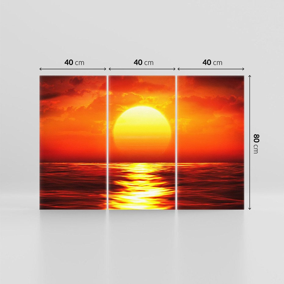 Obraz na płótnie 120x80 - Romantyczny Zachód Słońca nad Morzem - zachód, słońca