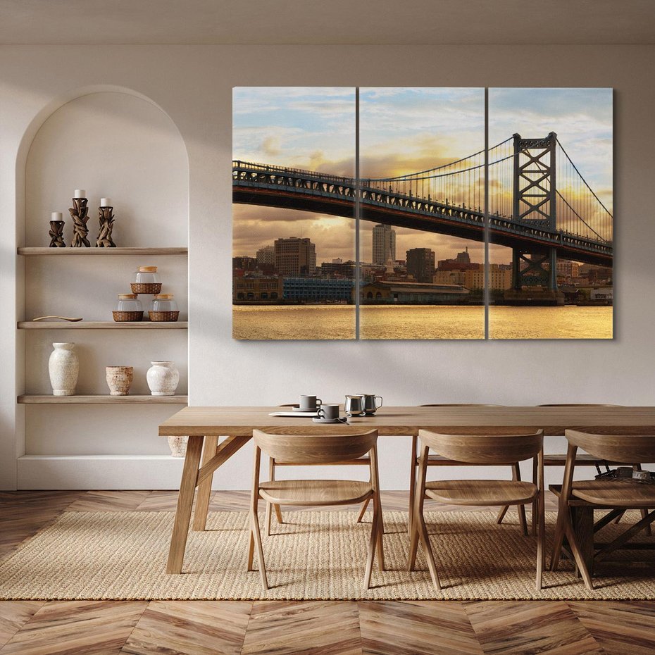 Obraz na płótnie 120x80 - Most w amerykańskim stylu - Philadelphia, most