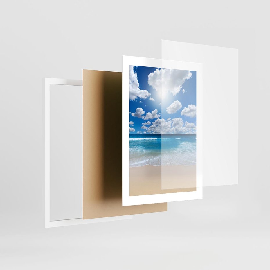 Plakat w ramie 30x40 - Wakacyjna plaża - plaża, wakacje - rama biała