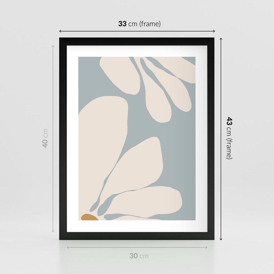 Plakat w ramie 30x40 - Pastelowe Marzenia Kwiatów - kwiaty, nowoczesne i minimalistyczne - rama czarna