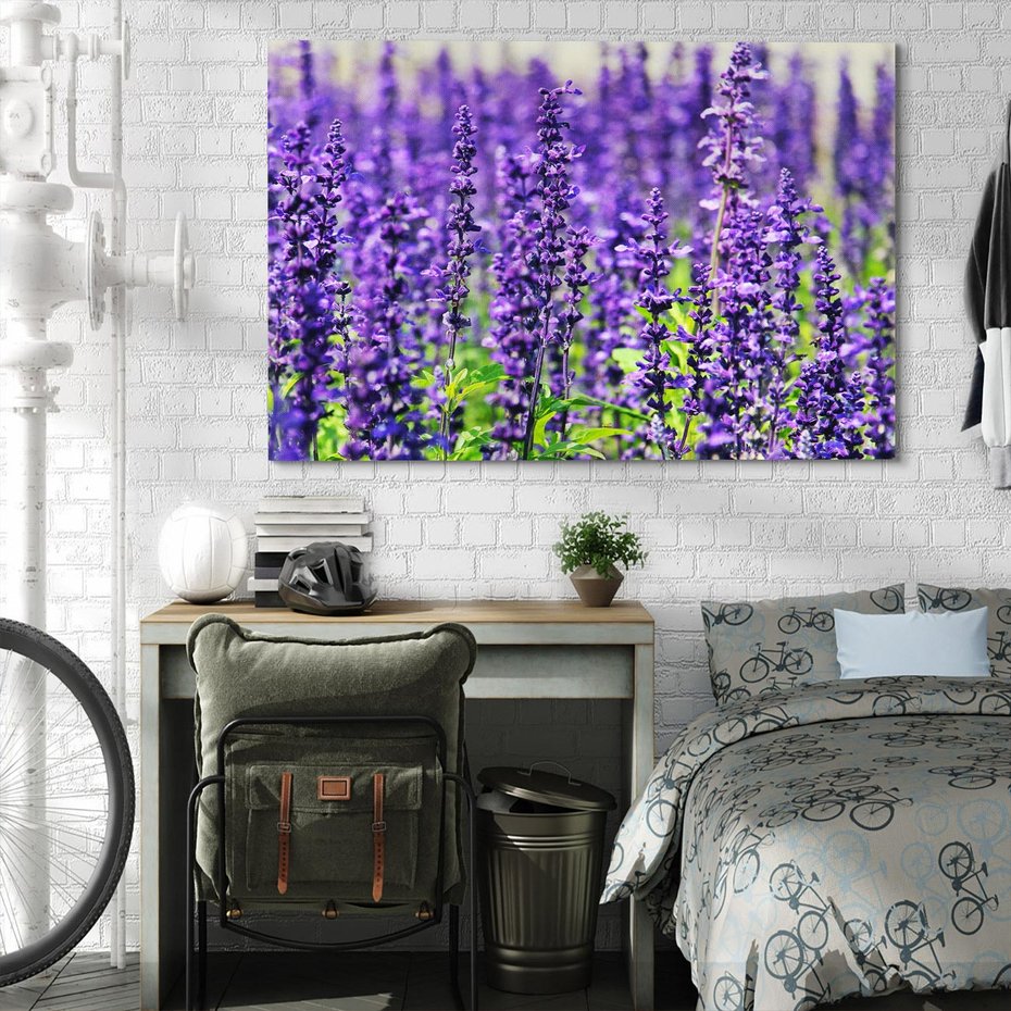 Obraz na płótnie 120x80 - Lawendowa Mgła - lawenda, kwiat