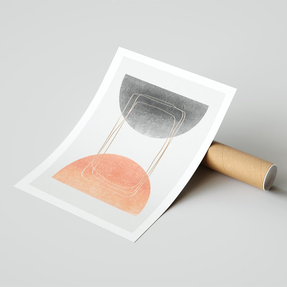 Plakat bez ramy 50x70 - Sztuka Abstrakcji - minimalistyczny boho obraz, abstrakcyjny