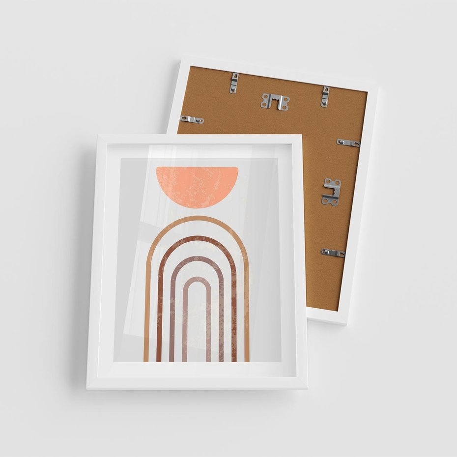 Plakat w ramie 40x50 - Geometryczny Blask Złota - grafika, złoto - rama biała