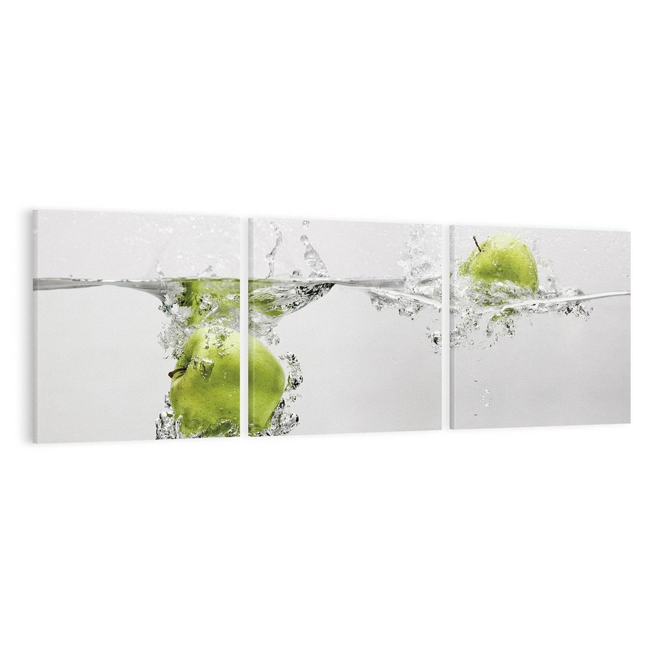 Obraz na płótnie 150x50 - Jabłka: Świeżość natury - jabłka, woda
