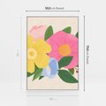 Obraz w ramie 50x70 - Kwiatowy Uśmiech - kwiaty, akwarela - rama biała