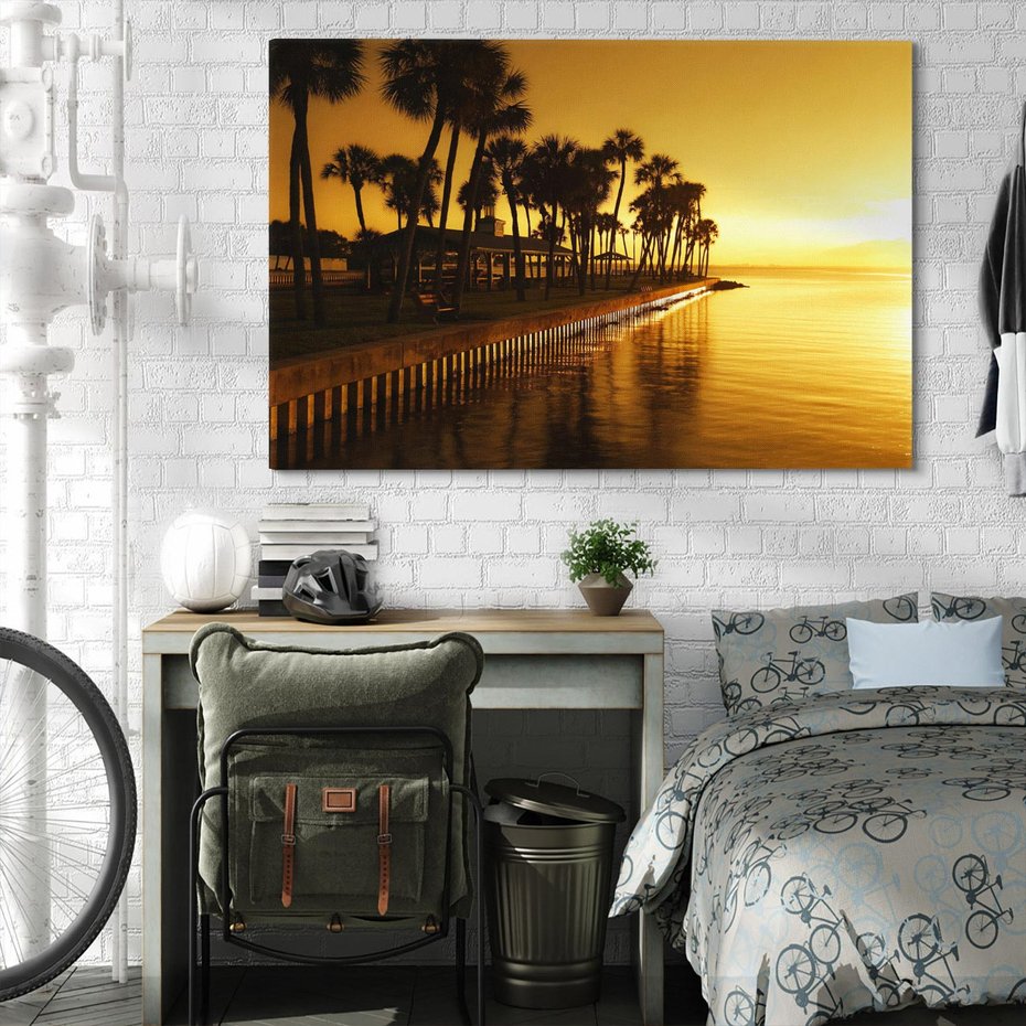 Obraz na płótnie 100x70 - Tropikalny Zachwyt - tropikalny widok, palmy