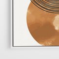 Obraz w ramie 50x50 - Taniec Okręgów - boho obraz, geometria - rama biała