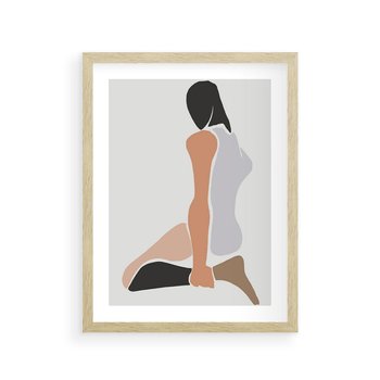 Plakat w ramie 30x40 - Widok Abstrakcyjny - abstrakcyjny obraz, minimalizm - rama drewno