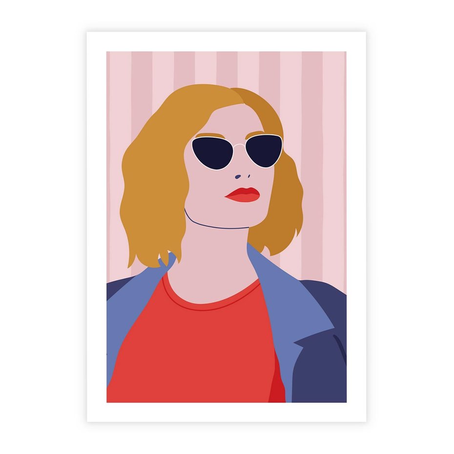 Plakat bez ramy 21x30 - Kobieca Ekspresja - nowoczesny plakat, styl retro