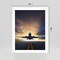 Plakat bez ramy 40x50 - Podróż samolotem w pejzaż - samolot, podróż