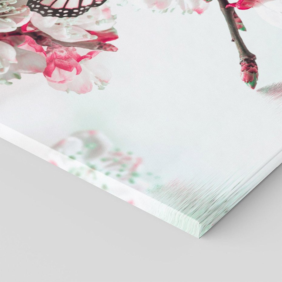 Obraz na płótnie 120x60 - Kwiatowa baśń z motylami - kwiaty, motyle