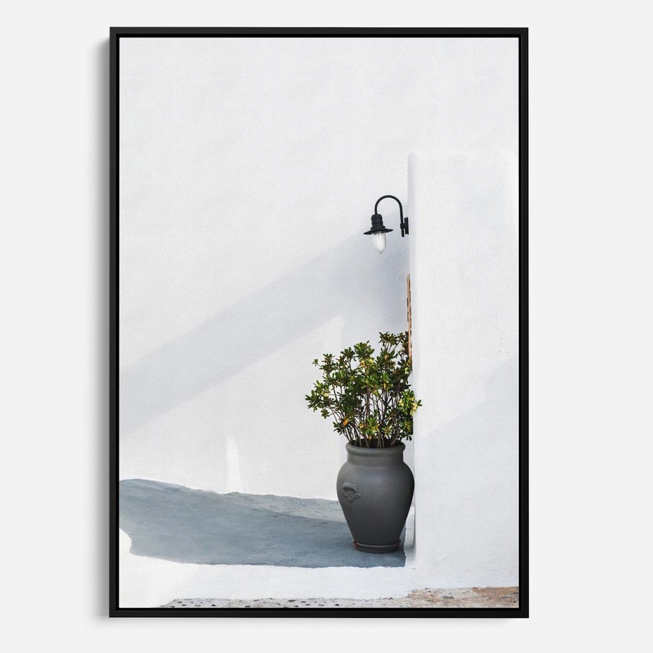 Obraz w ramie 50x70 - Błękitne wybrzeże - Santorini, Grecja - rama czarna