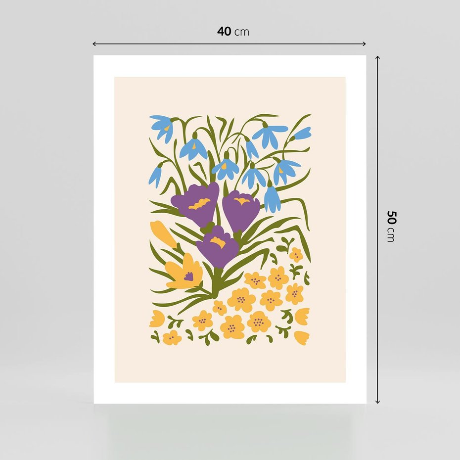 Plakat bez ramy 40x50 - Kwiatowe Przenikanie - kwiaty, sztuka nowoczesna