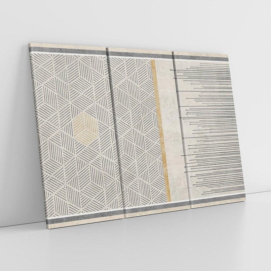 Obraz na płótnie 120x80 - Drobny Print Klasyki - geometryczne linie, styl mid century