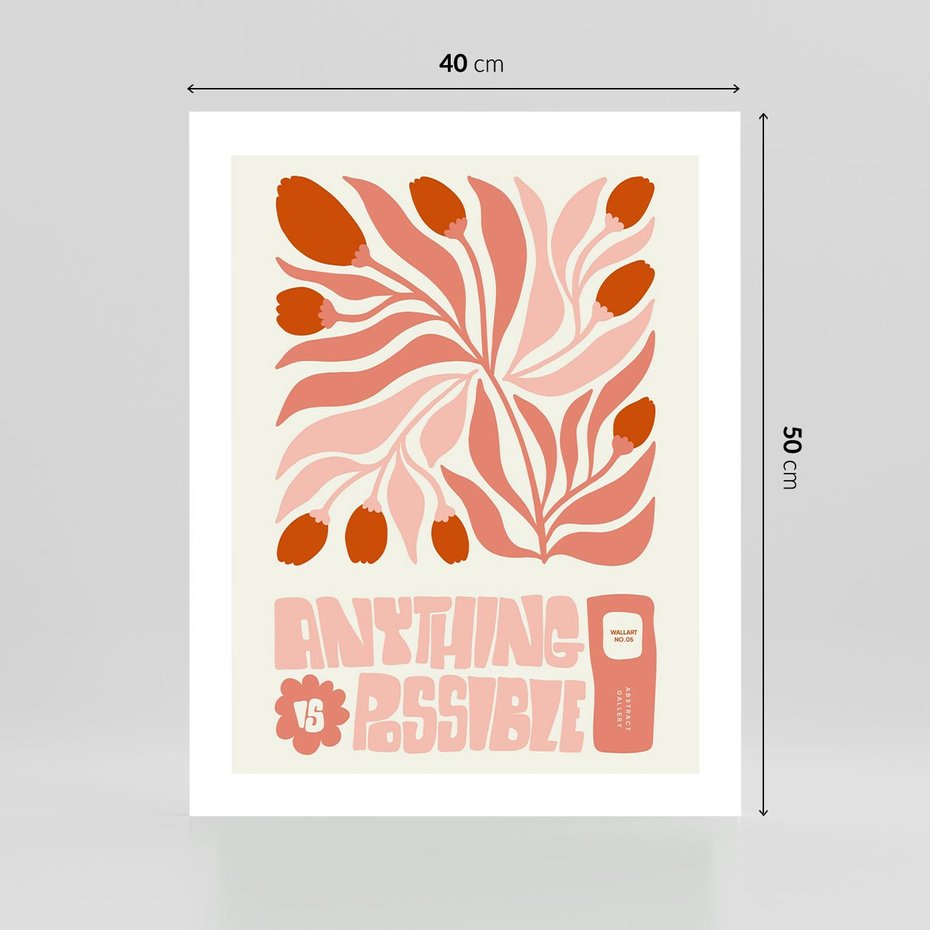 Plakat bez ramy 40x50 - Migotliwa Euforia - kompozycja w łososiowym kolorze, kwiaty