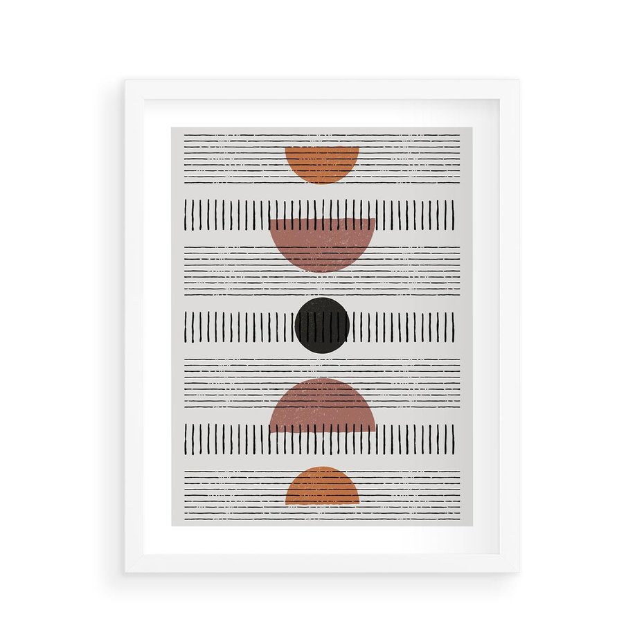 Plakat w ramie 40x50 - Plakat w Stylu Abstrakcji - geometryczna grafika, plakat - rama biała