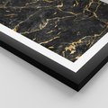 Plakat w ramie 50x70 - Egzotyczny Blask - marmur, złoto - rama czarna