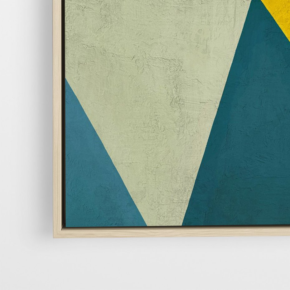 Obraz w ramie 80x120 - Taniec Subtelnych Odbić - abstrakcyjne geometryczne kształty, olejny obraz - rama drewno