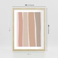 Plakat w ramie 30x40 - Tęczowa Zgaszona Aura - abstakcyjne tęczowe pasy, delikatne odcienie beżu - rama drewno