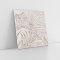 Obraz na płótnie 60x60 - Odsłonięte liściowe wspomnienia - monochromatyczne, kolory sepii
